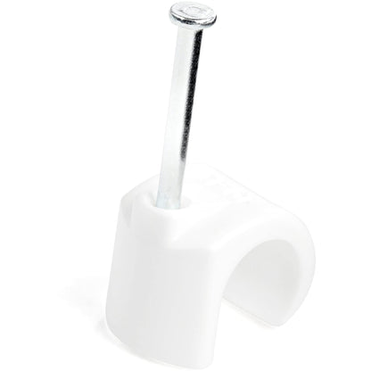 StarTech XL Cable Clips with Nails - 101 Pack, 10–14mm - White