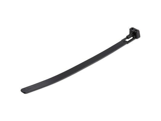 StarTech's 6-inch reusable cable ties provide a durable and tool-less solution for organizing electrical and network cabling. Featuring industrial-strength nylon with a 50 lb (22 kg) tensile strength and 94V-2 flame rating, these black zip wraps include trigger-lock mechanisms for reusability and secure bundling. UL- and TAA-compliant, this 100-pack is ideal for IT infrastructure, AV setups, and commercial installations.