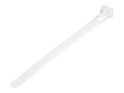 STARTECH 8" Reusable Nylon Cable Ties, 100 Pack, White
