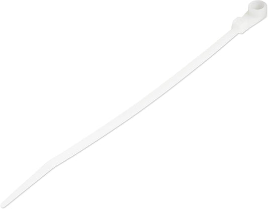 Serre-câbles en nylon StarTech 15 cm avec trou de montage, paquet de 100, blanc