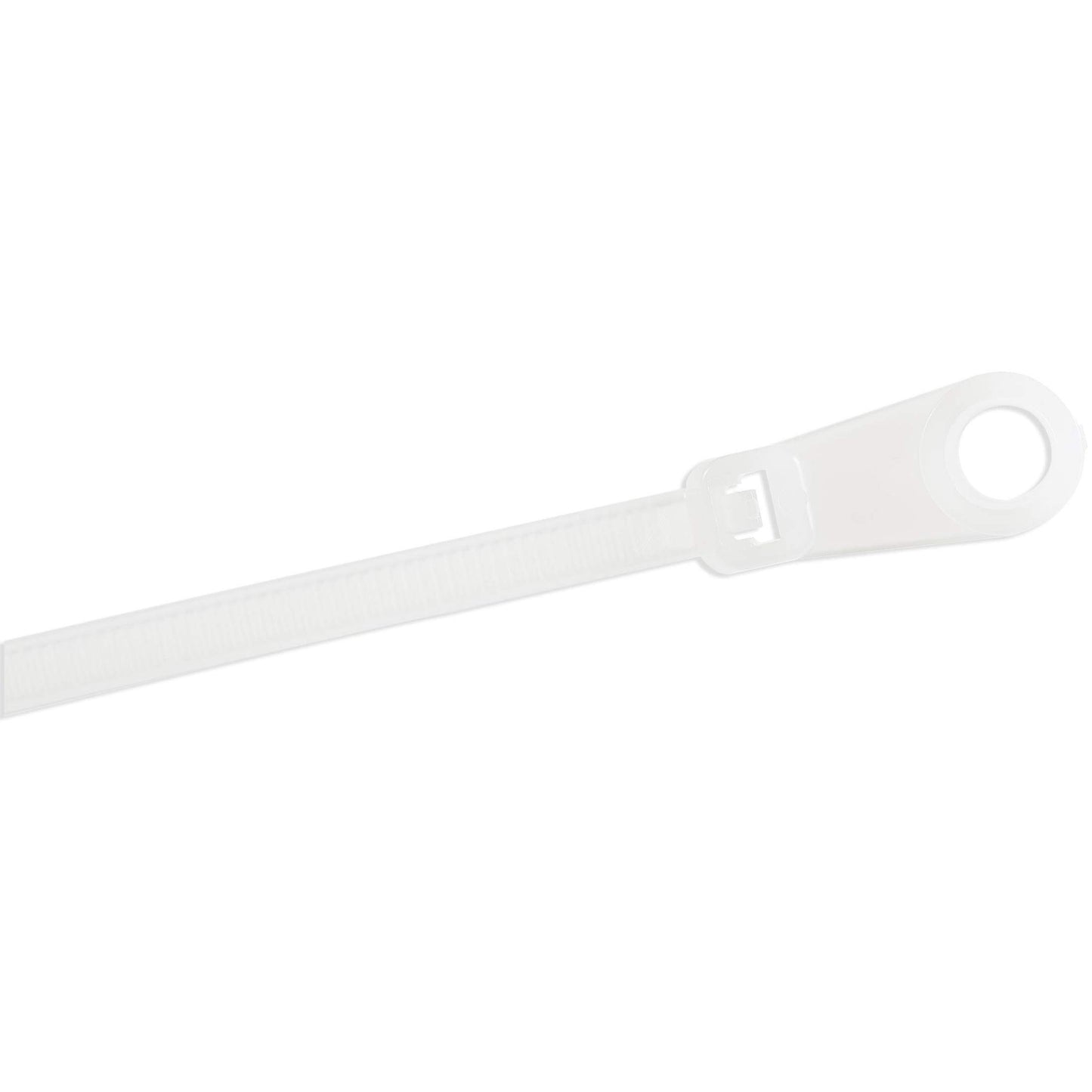 Serre-câbles en nylon StarTech 15 cm avec trou de montage, paquet de 100, blanc