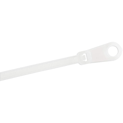 Serre-câbles en nylon StarTech 15 cm avec trou de montage, paquet de 100, blanc