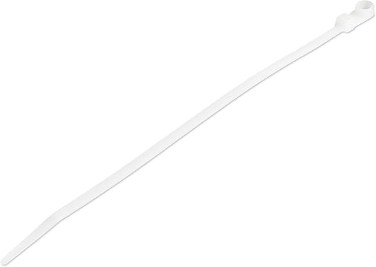 Serre-câbles StarTech 20 cm avec trou de montage, lot de 100, blanc