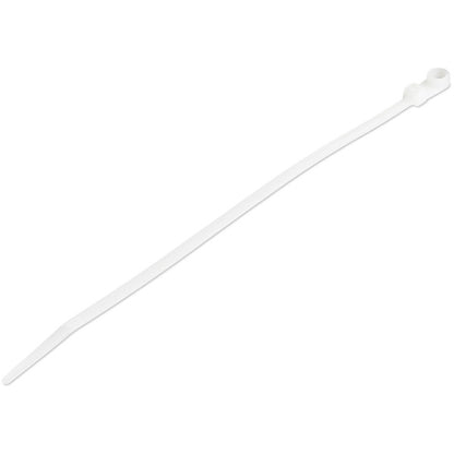 Serre-câbles StarTech 20 cm avec trou de montage, lot de 100, blanc