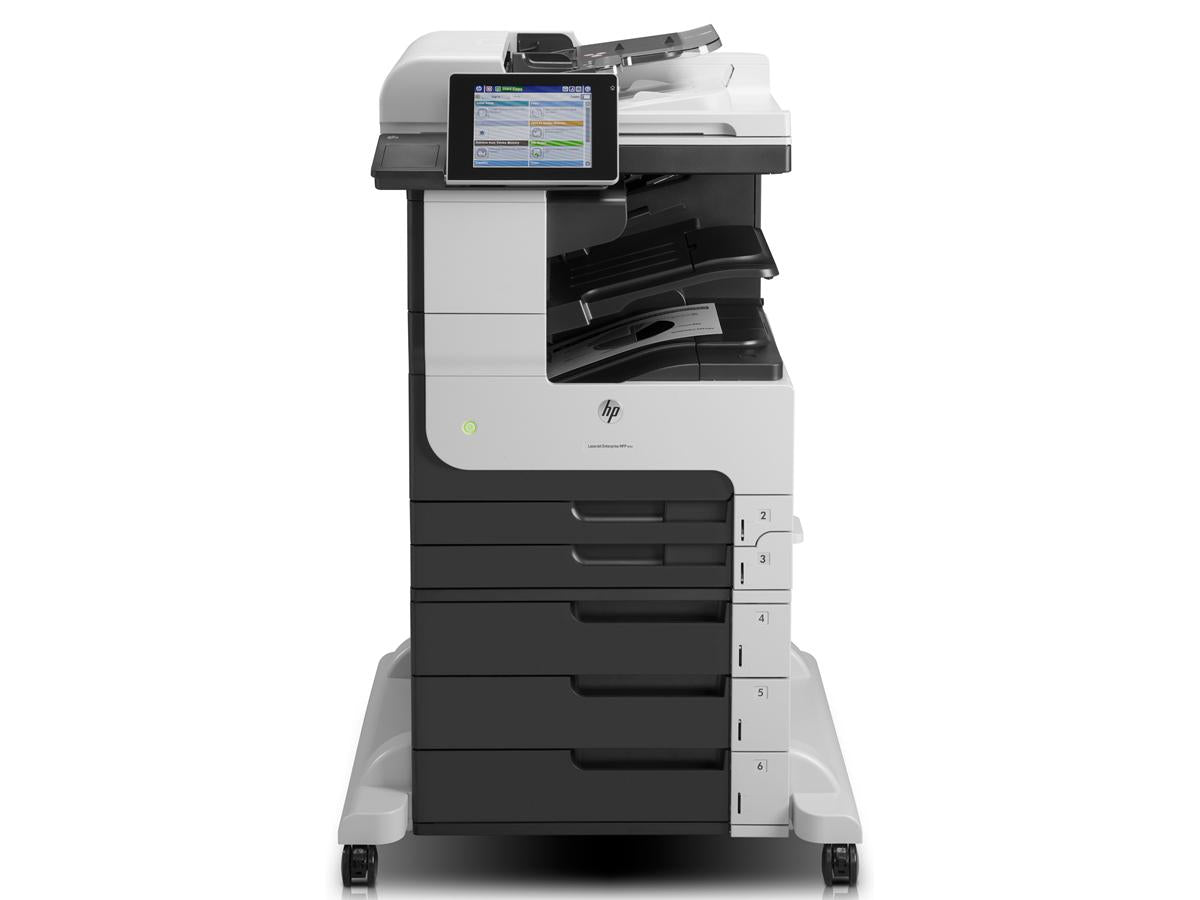 HP LaserJet Enterprise 700 MFP M725z Gov Comp is a high-performance monochrome laser multifunction printer offering print, copy, scan, and fax capabilities. Designed for government and enterprise environments, it delivers robust security, high monthly duty cycles, and fast print speeds for heavy office use.