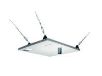 Ceiling Kit - White - Unit has 1-1.5-11.5 npt fitting for attachment of extension column; Does not include hanger brackets; Includes tie wire supports, flush mount tube and offers two knockout panels for outlet boxes; Two-piece design offers five different points for mount attachment; Replaces a 2 x 2 ceiling tile or mounts above existing 2 x 2 or 2 x 4 ceiling tile to structural ceiling with tie wires