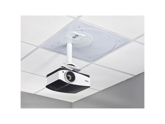 SpeedConnect Suspended Ceiling Tile Replacement Kit with 2-Gang Filter and Surge. Designed for commercial AV installations, this ceiling tile kit offers a robust mounting solution with integrated power support, easy cable routing, and theft prevention features. Ideal for projector installations in 2'x2' tile ceilings.