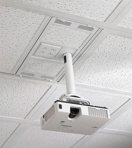 Boîtier de plafond AV CHIEF CMS491C 1x2 avec colonne, blanc