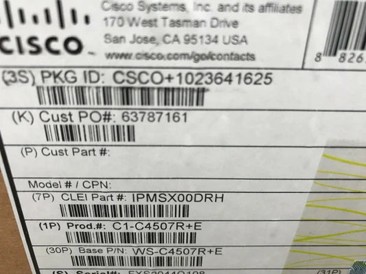 Châssis Cisco Catalyst4500E 7 emplacements, 48 ​​Gbit/s/emplacement, ventilateur, sans alimentation