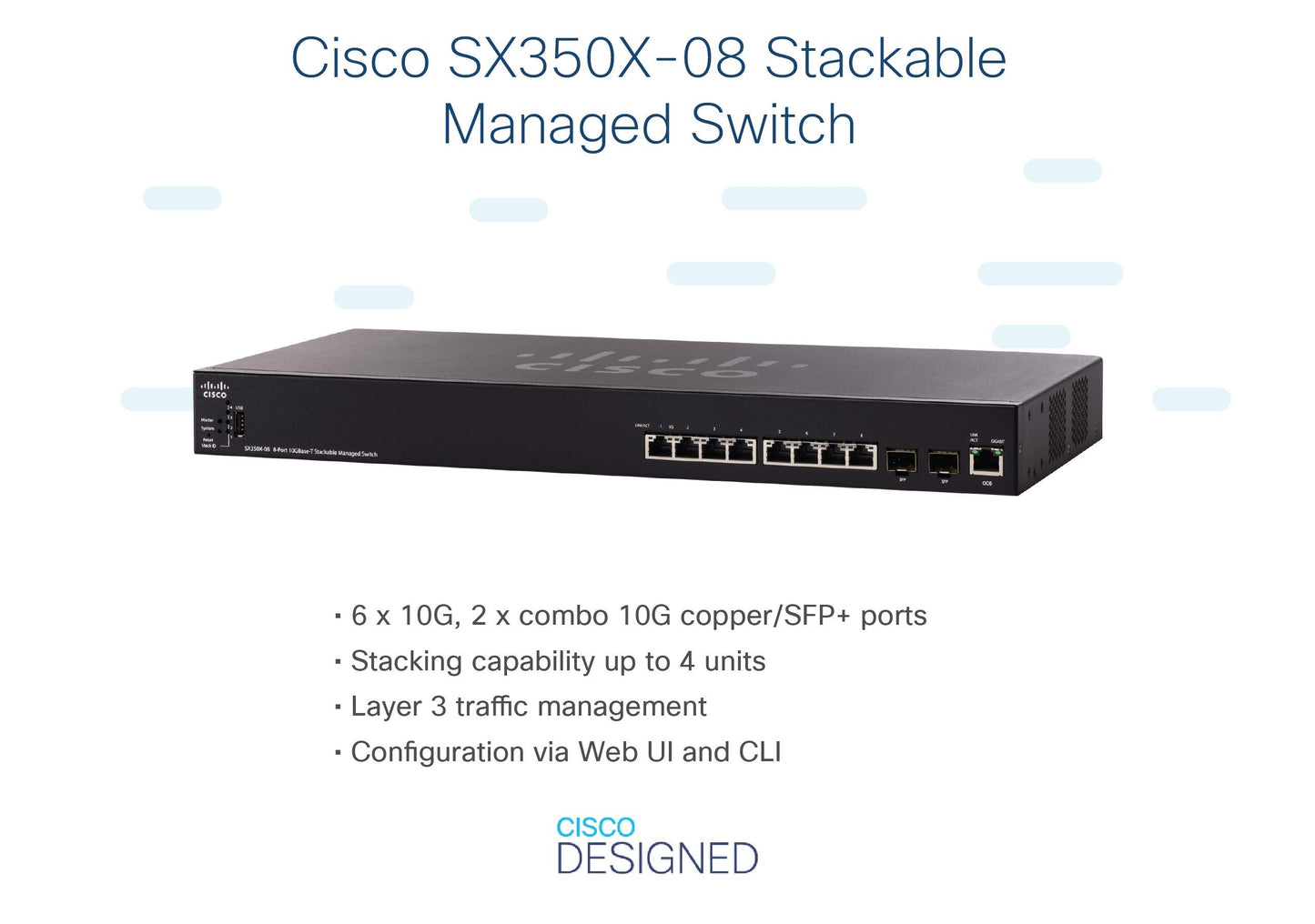 SNTC-8X5XNBD Cisco SX550X-12F 12-Port 10G SFP+ Stacka