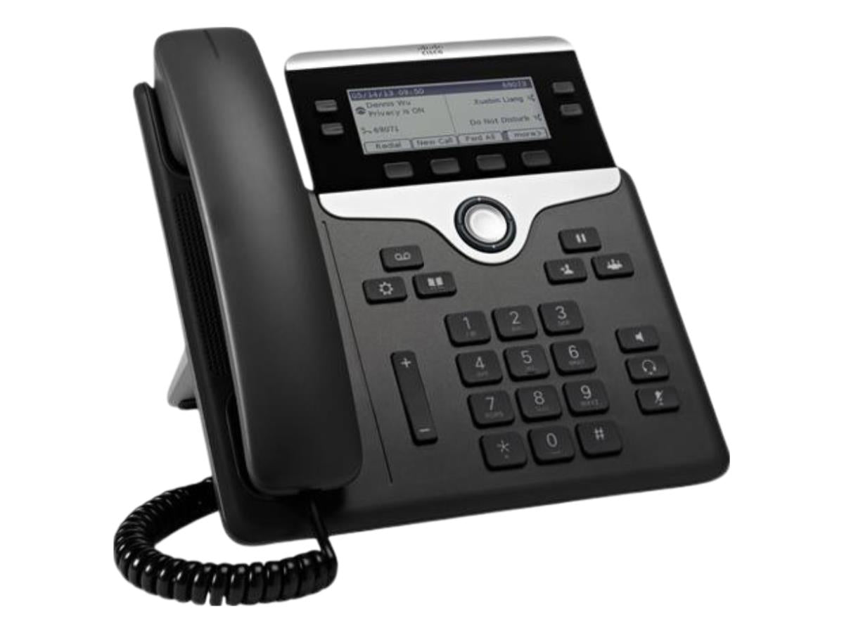 The Cisco IP Phone 7841 with Multiplatform Phone (MPP) firmware is a professional-grade IP phone designed for small to mid-sized businesses seeking reliable voice communication. Featuring integrated support for high-quality audio codecs, full Gigabit Ethernet, PoE support, and advanced call handling features, it offers robust functionality and intuitive usability. Includes a 1-year replacement warranty to ensure investment protection and dependable service.