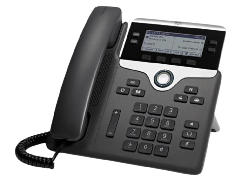 The Cisco IP Phone 7841 with Multiplatform Phone (MPP) firmware is a professional-grade IP phone designed for small to mid-sized businesses seeking reliable voice communication. Featuring integrated support for high-quality audio codecs, full Gigabit Ethernet, PoE support, and advanced call handling features, it offers robust functionality and intuitive usability. Includes a 1-year replacement warranty to ensure investment protection and dependable service.