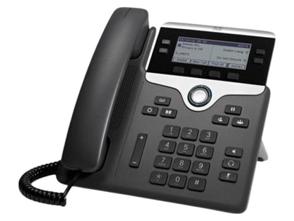The Cisco IP Phone 7841 with Multiplatform Phone (MPP) firmware is a professional-grade IP phone designed for small to mid-sized businesses seeking reliable voice communication. Featuring integrated support for high-quality audio codecs, full Gigabit Ethernet, PoE support, and advanced call handling features, it offers robust functionality and intuitive usability. Includes a 1-year replacement warranty to ensure investment protection and dependable service.