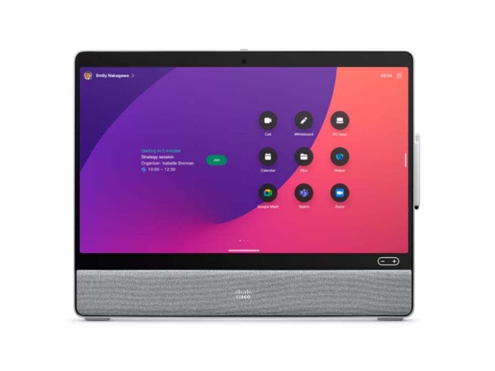 Cisco Desk Pro No Radio (CS-DESKPRO-NR-K9) is a highly integrated 27-inch desktop collaboration device with 4K Ultra HD video, multi-touch screen, and crystal-clear audio quality. Designed for secure and efficient communication, it supports advanced codecs and Ethernet connectivity via SIP and H.323 protocols. Ideal for government and enterprise environments requiring TAA compliance.