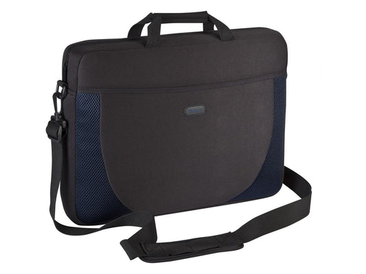 The TARGUS CVR217 Slip Case offers durable neoprene protection for laptops up to 17 inches. Designed with a practical front storage area and equipped with a comfortable shoulder strap, it combines style and function. Ideal for professionals seeking a lightweight travel solution.