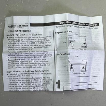 LEVITON Single Circuit Track Lighting Sz  4’, White Finish LT4P