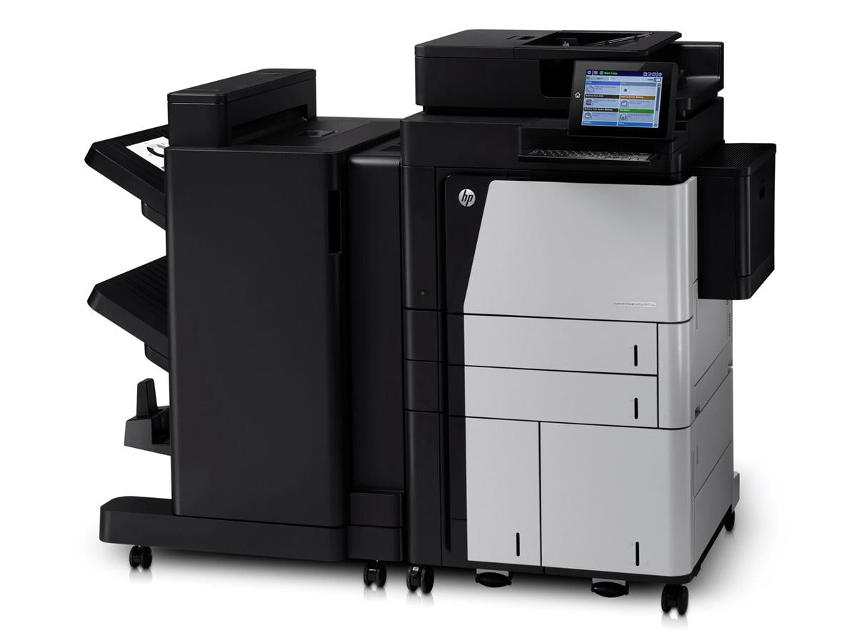 The HP LaserJet Enterprise flow M830z NFC/Wireless Direct Multifunction Printer 220V delivers high-speed, high-capacity output for demanding enterprise environments. Designed for secure, efficient monochrome printing, this multifunction device supports print, copy, scan, and fax functionality—all powered by fast laser technology.