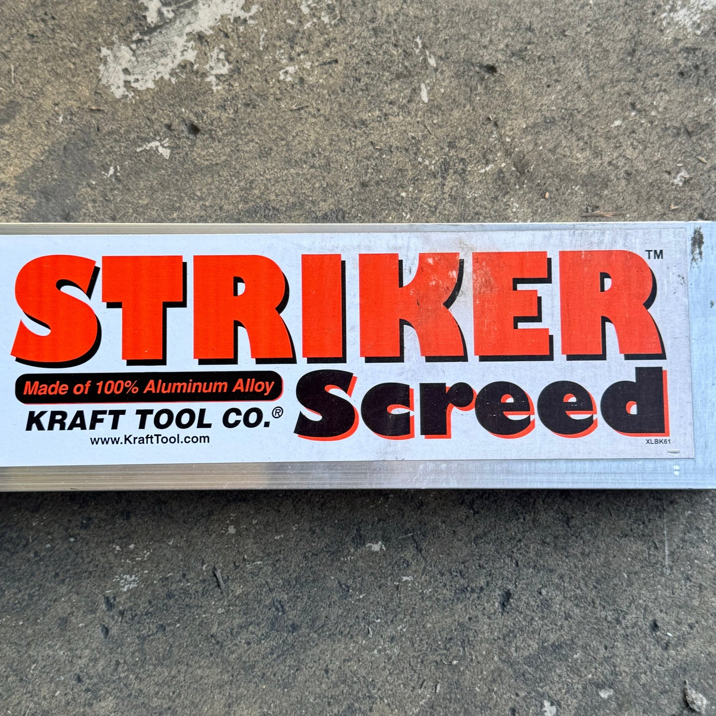 KRAFT TOOL CO. ALUMINUM Screed 192”x1 1/2”x3 1/2” CC616AL