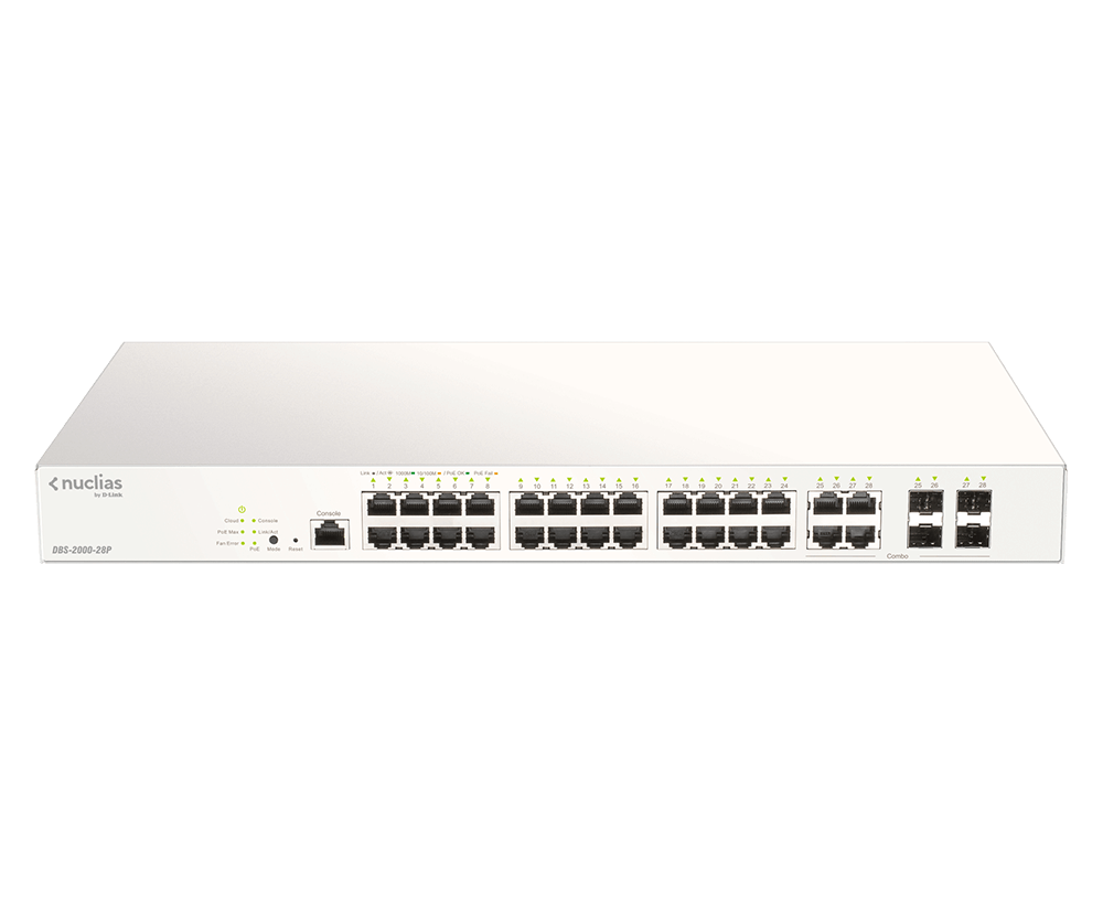 Commutateur Gigabit PoE+ 28 ports D-LINK Nuclias Cloud (DBS-2000-28P)