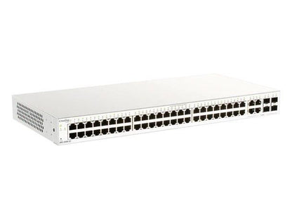 Nuclias Business Cloud 52 Port Gigabit Switch with 4 RJ45/SFP Combo Ports. Designed for high-performance enterprise environments, this D-Link switch delivers flexibility and centralized management via cloud connectivity. It supports robust port configurations, low power draw, and seamless integration with network infrastructures.