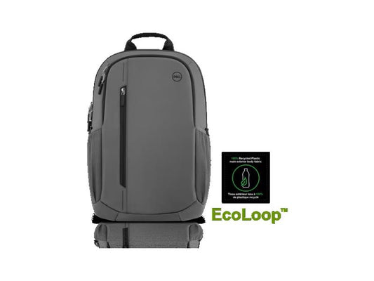 The DELL Ecoloop Urban Backpack (Gray) is an eco-conscious, versatile laptop backpack designed to securely fit most Dell laptops from 14 to 16 inches (max 270 x 400 x 25 mm). Combining plastic and fabric materials, this backpack is crafted to suit daily commuters seeking sustainability and style without compromising on functionality or space.