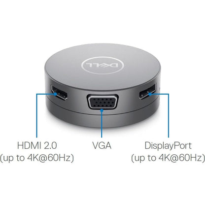Adaptateur multiport Dell USB-C DA310, 7 en 1, 4K, USB-A, garantie 3 ans
