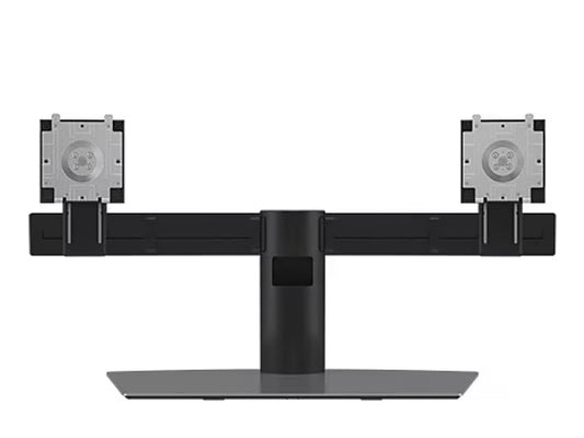 The Dell Dual Monitor Stand MDS19 offers ergonomic flexibility and space optimization for up to two monitors ranging from 17 to 27 inches. Designed to enhance productivity, this stand supports tilt, swivel, lift, and rotation, ensuring customized viewing. Its sleek build and integrated cable management promote a tidy workstation setup.
