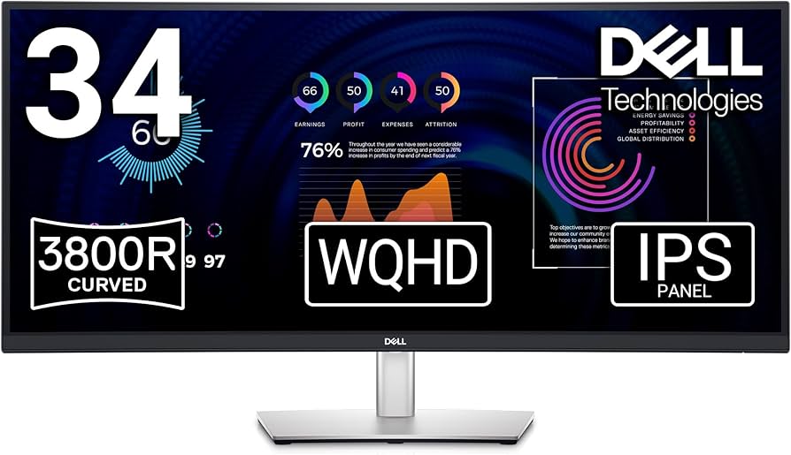 Moniteur Dell 34" incurvé avec hub USB-C - P3424WE