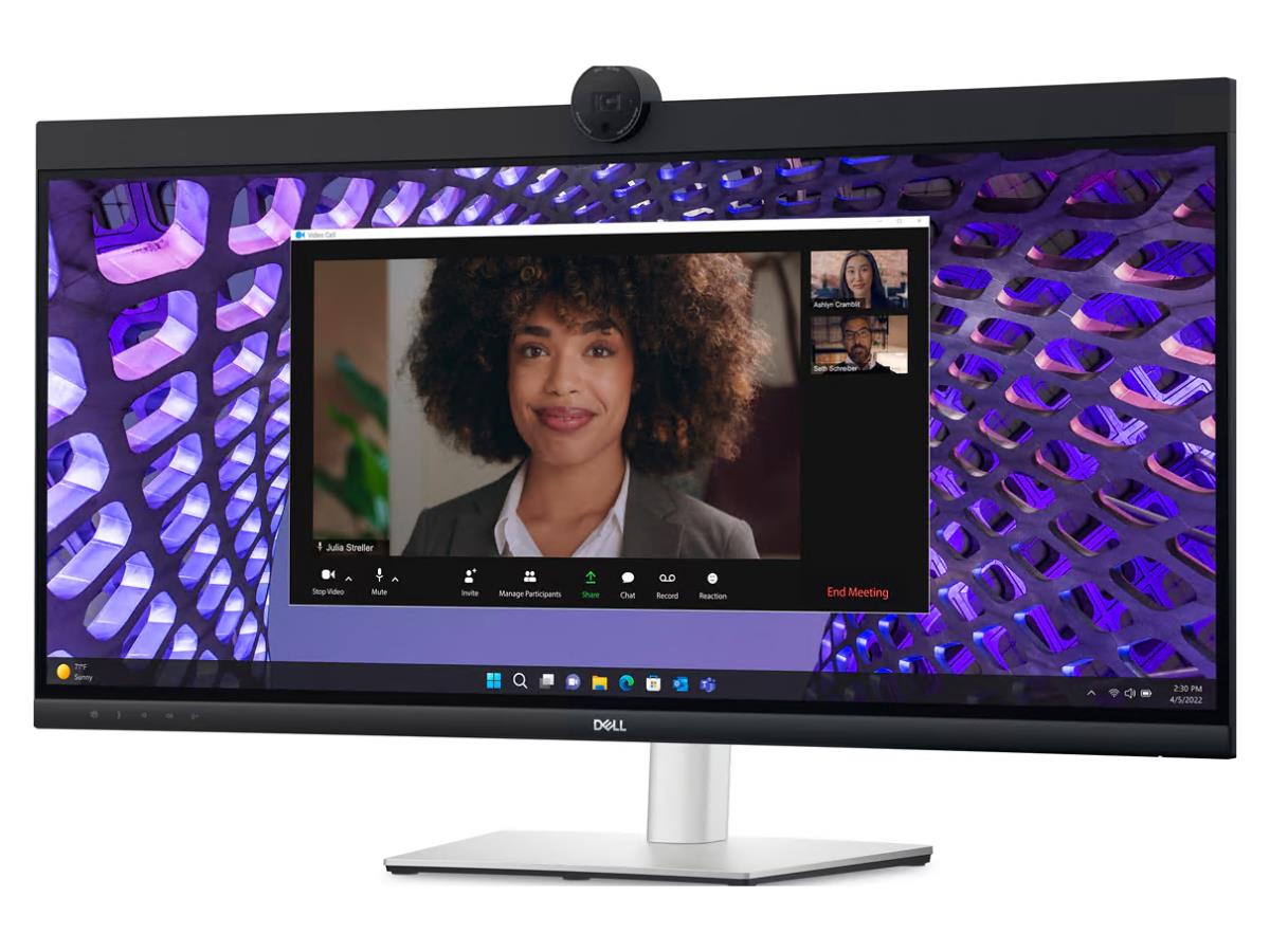 The Dell P3424WEB is a 34-inch curved WQHD monitor designed for professional-grade video conferencing, creative multitasking, and immersive visual experiences. With an ultra-wide 21:9 aspect ratio, 3440 x 1440 resolution, and 1.07 billion color support, this IPS panel delivers superb clarity and color fidelity. Its built-in LAN connectivity, HDMI and DisplayPort, integrated speakers, and Low Blue Light mode make it ideal for all-day productivity and collaborative work environments.