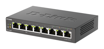 D-Link DGS-1008P 8-Port Gigabit PoE+ Desktop Switch