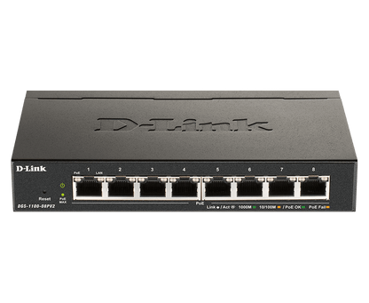 Commutateur PoE Gigabit intelligent géré à 8 ports D-Link DGS-1100-08PV2