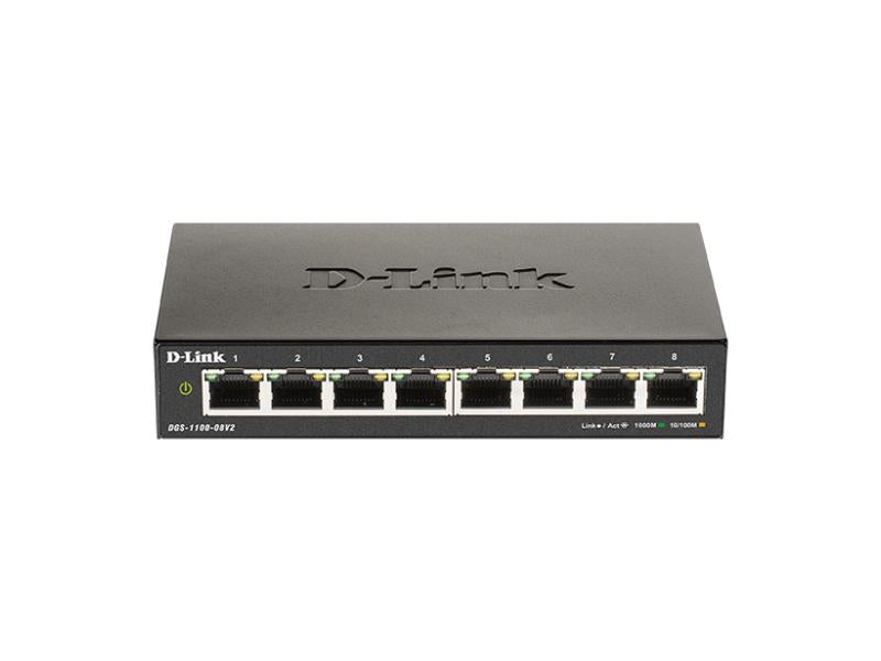 The D-Link DGS-1100-08V2 is a Smart Managed Gigabit switch featuring 8 high-speed ports suited for small to medium-sized business networking. It offers robust Layer 2 management, diagnostics tools, energy efficiency enhancements, and compliance with key IEEE standards. Ideal for cost-effective yet professional network infrastructure.