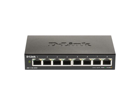 The D-Link DGS-1100-08V2 is a Smart Managed Gigabit switch featuring 8 high-speed ports suited for small to medium-sized business networking. It offers robust Layer 2 management, diagnostics tools, energy efficiency enhancements, and compliance with key IEEE standards. Ideal for cost-effective yet professional network infrastructure.