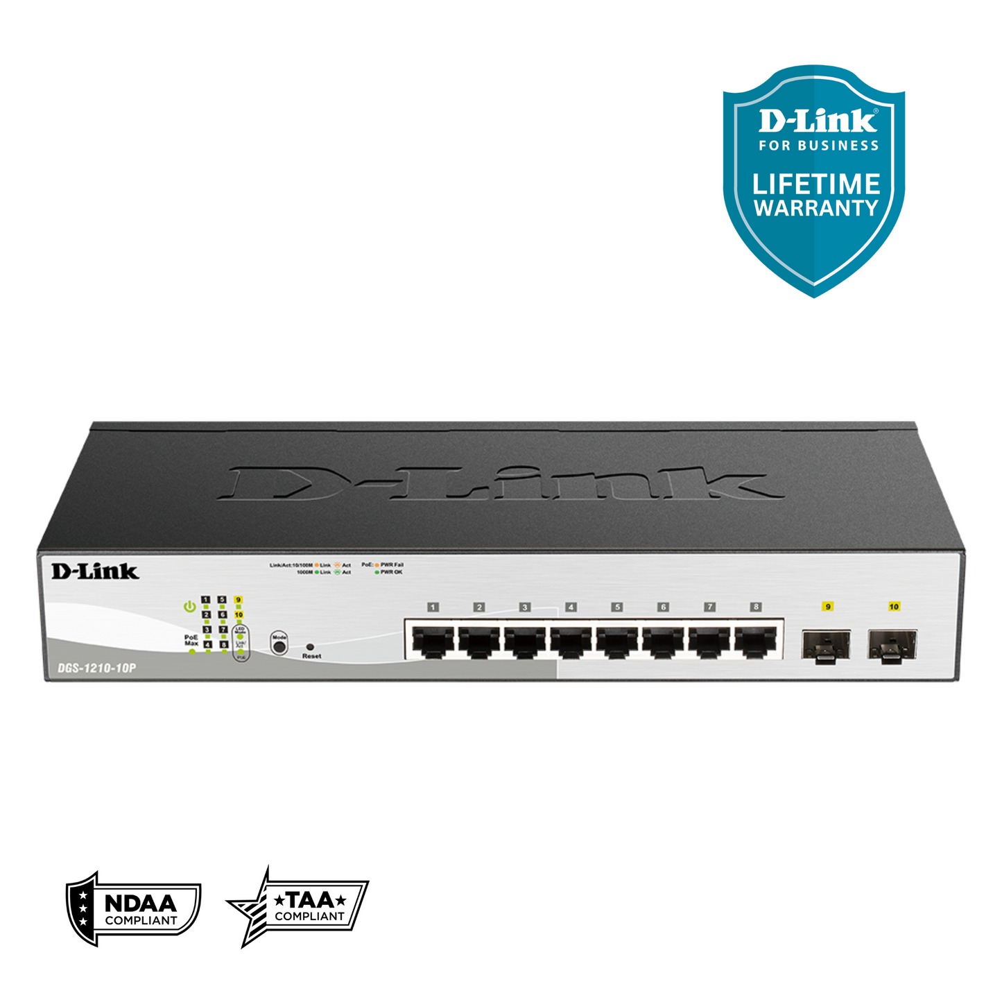 Commutateur PoE intelligent géré Gigabit 10 ports D-Link DGS-1210-10MP