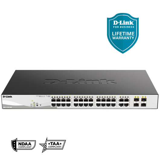 Commutateur PoE intelligent Gigabit 28 ports D-Link DGS-1210-28P