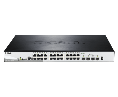 D-Link DGS-1510-28XMP Smart PoE Switch, 28-Port, 10Gbps, 1U