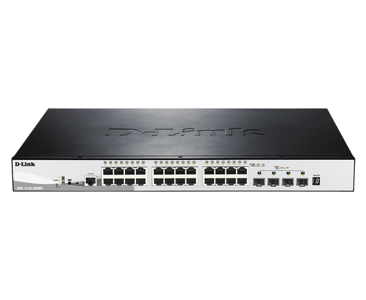 D-Link DGS-1510-28XMP Smart PoE Switch, 28-Port, 10Gbps, 1U