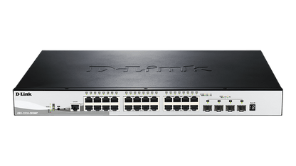 D-Link DGS-1510-28XMP Smart PoE Switch, 28-Port, 10Gbps, 1U