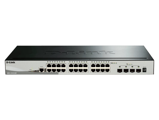Switch - DGS-1510-28X - 1U - Wired - Networking / Ports Qty: 28 - 10 Gigabit Ethernet - 32MB Flash Memory - 100 to 240 VAC 50/60 Hz internal universal power supply. Designed for high-performance networking environments, it offers powerful Layer 2 and Layer 3 capabilities, energy efficiency, and scalability options with 10G SFP+ uplinks.