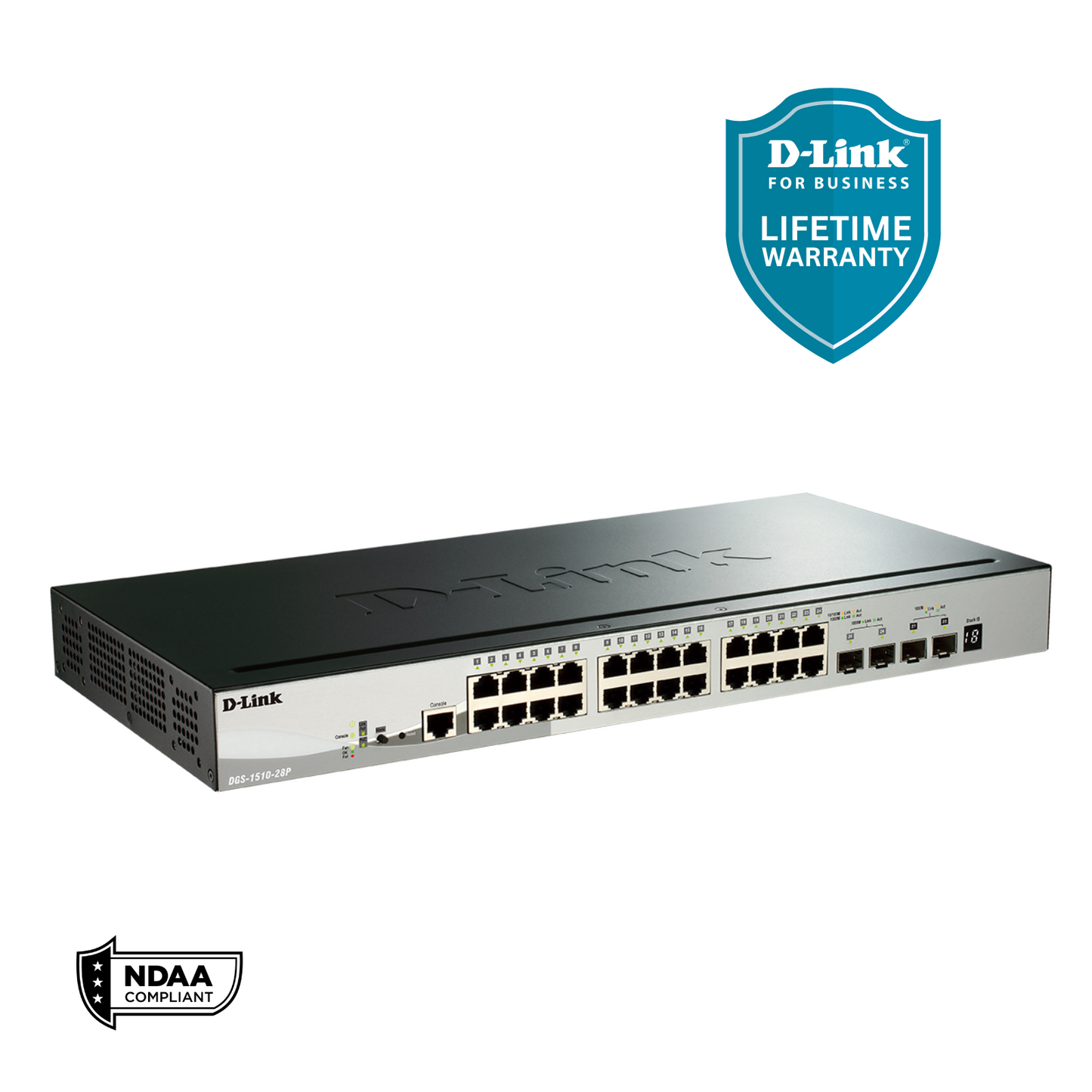 D-Link DGS-1510-28X 28-Port Managed Gigabit Switch with 10G Uplinks