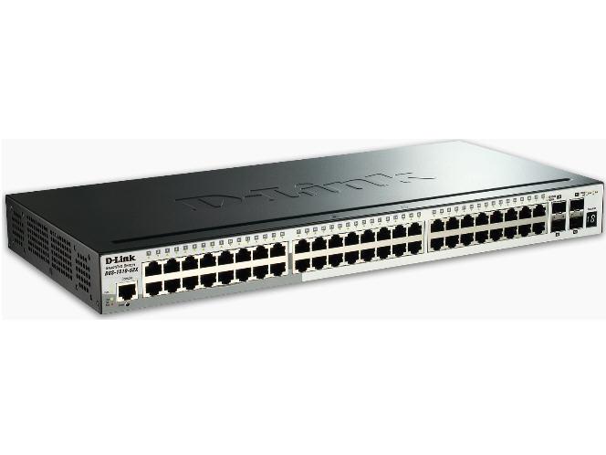 D-Link DGS-1510-52X Gigabit Stackable Smart Managed Switch with 48 x Gigabit ports and 4 x 10G SFP+ uplink ports. Designed for scalability and high-throughput networking, this TAA-compliant switch offers a compact 1U form factor with enterprise-grade reliability. Backed by a lifetime warranty.