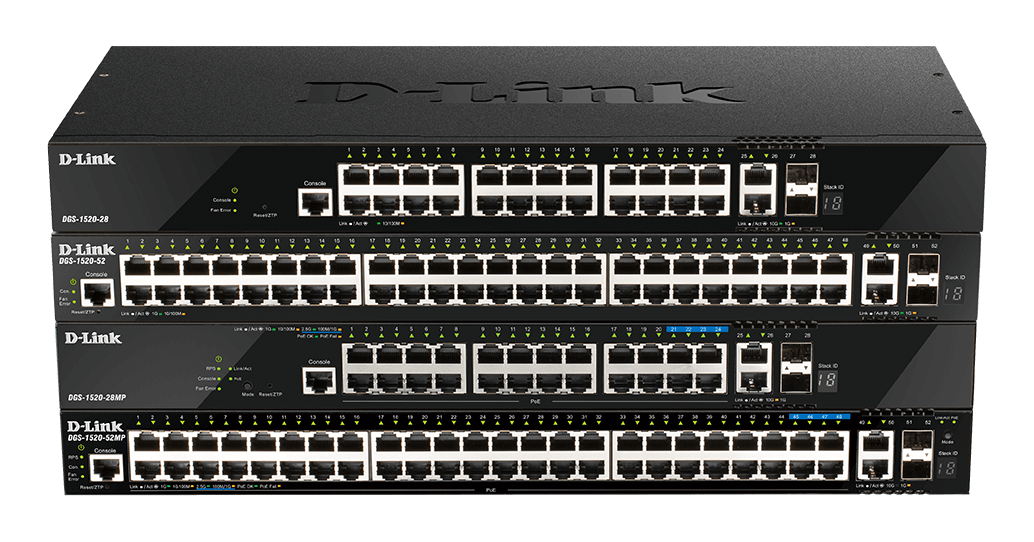 Commutateur Gigabit géré intelligent PoE 28 ports D-Link DGS-1520-28MP