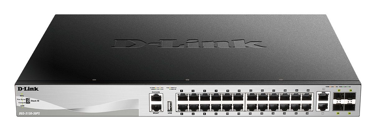 Commutateur D-Link DGS-3130-30S couche 3, 24x SFP, 4x SFP+, 2x 10GBASE-T, 1U