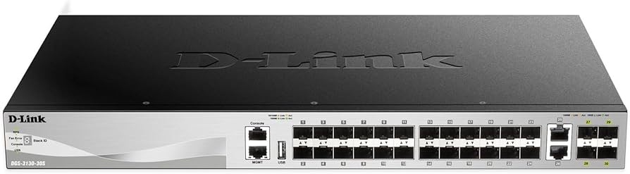 Commutateur D-Link DGS-3130-30S couche 3, 24x SFP, 4x SFP+, 2x 10GBASE-T, 1U