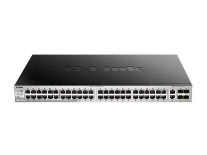 The D-Link DGS-3130-54TS is a Layer 3 Stackable Managed Switch designed for high-volume enterprise networking. It features 48 Gigabit Ethernet ports, 2 10GBASE-T ports, and 4 10G SFP+ ports, providing powerful bandwidth aggregation and flexible deployment options. Advanced features like IGMP snooping, static routing, and Layer 3 protocols make it ideal for scalable managed environments requiring performance and redundancy.