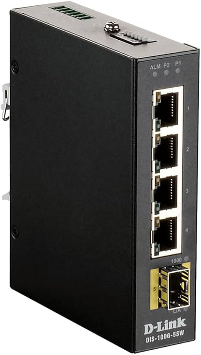 D-Link DIS-100G-5W 5-Port Industrial DIN-Rail Switch