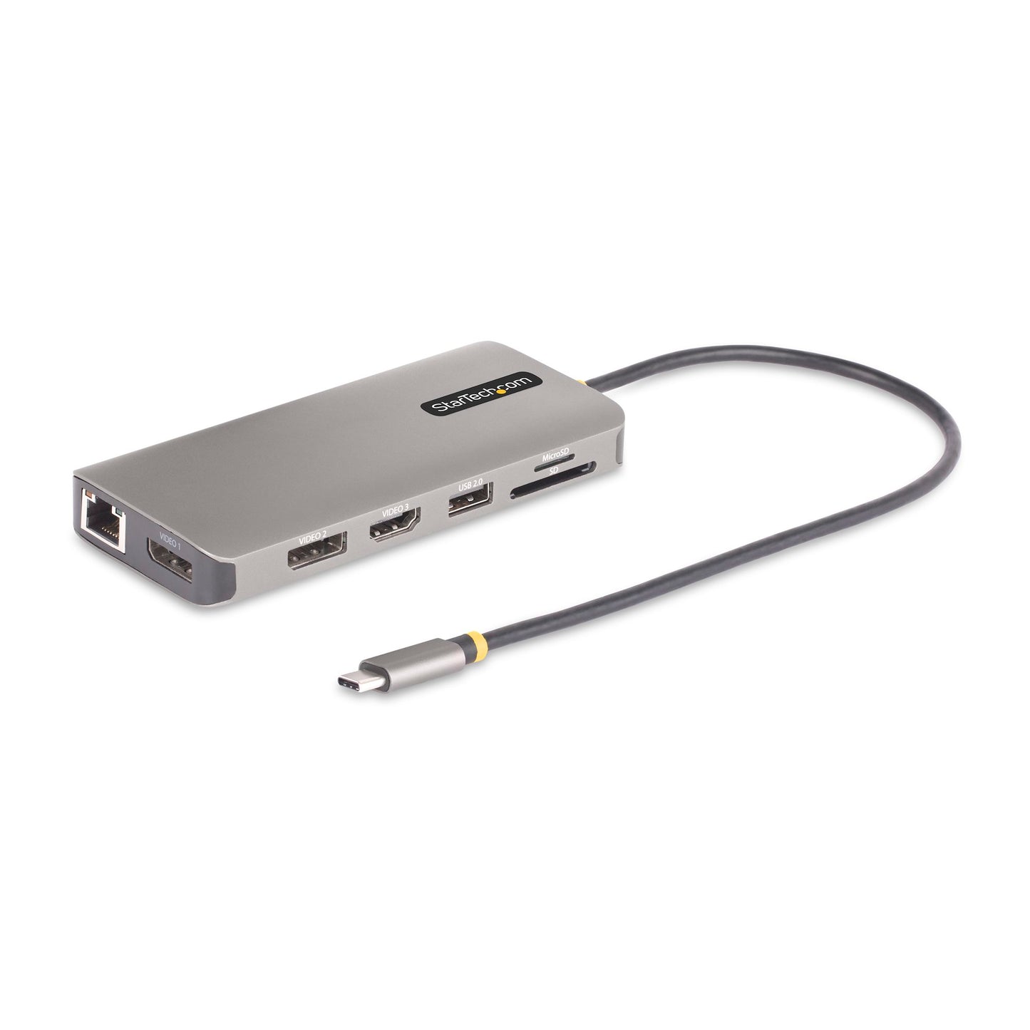 Station d'accueil StarTech 4K USB-C pour trois écrans - PD 60 W, hub USB 6 ports