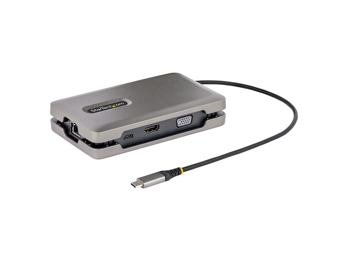 The StarTech USB-C Multiport Adapter enhances productivity with a compact, travel-ready docking solution. Featuring support for 4K60Hz HDMI and 1080p VGA outputs (depending on GPU), this adapter transforms a USB-C port into a comprehensive connectivity hub. With high-speed USB-A ports, Gigabit Ethernet, and Power Delivery charging, it's ideal for mobile professionals.
