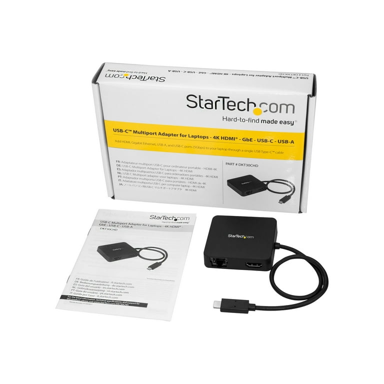 Adaptateur multiport USB-C StarTech avec HDMI 4K et GbE - DKT30CHD
