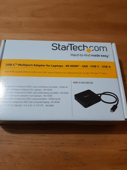 Adaptateur multiport USB-C StarTech avec HDMI 4K et GbE - DKT30CHD